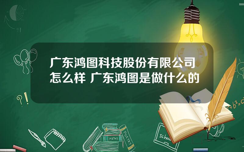 广东鸿图科技股份有限公司怎么样 广东鸿图是做什么的